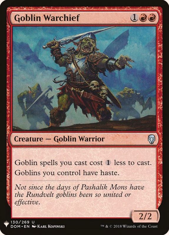 ゴブリンの戦長/Goblin Warchief《日本語》【Reprint Cards(The List)】