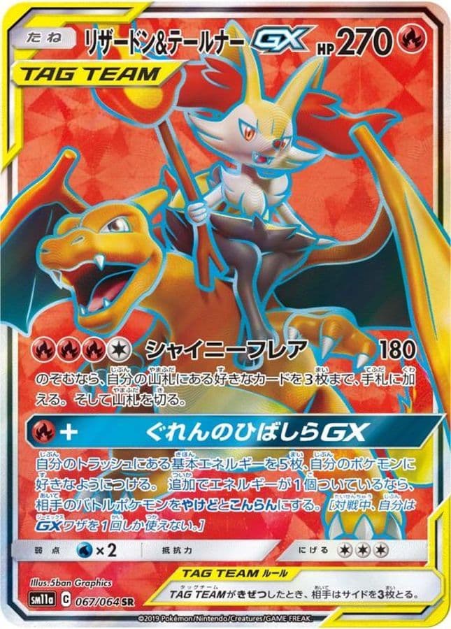 〔状態B〕リザードン＆テールナーGX【SR】{067/064} - TCG